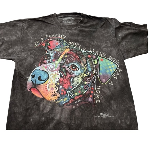 T-shirt,”In a Perfect World, Every Dog has a Home”, colorful dog face, an Large - Picture 1 of 5